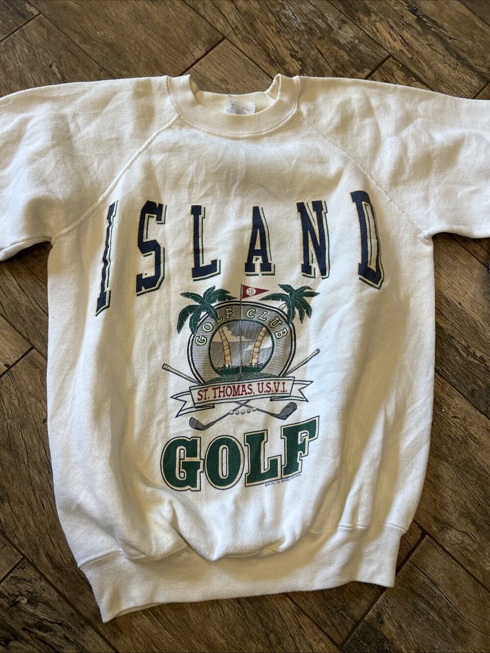 St Thomas Island Golf Pullover Sweatshirt Long Sleeve Graphic Size Medium USA